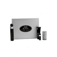 PERRY ELLIS "360 BLACK" 4PC SET 3.4 OZ EDT + 3 PCS [MSET]